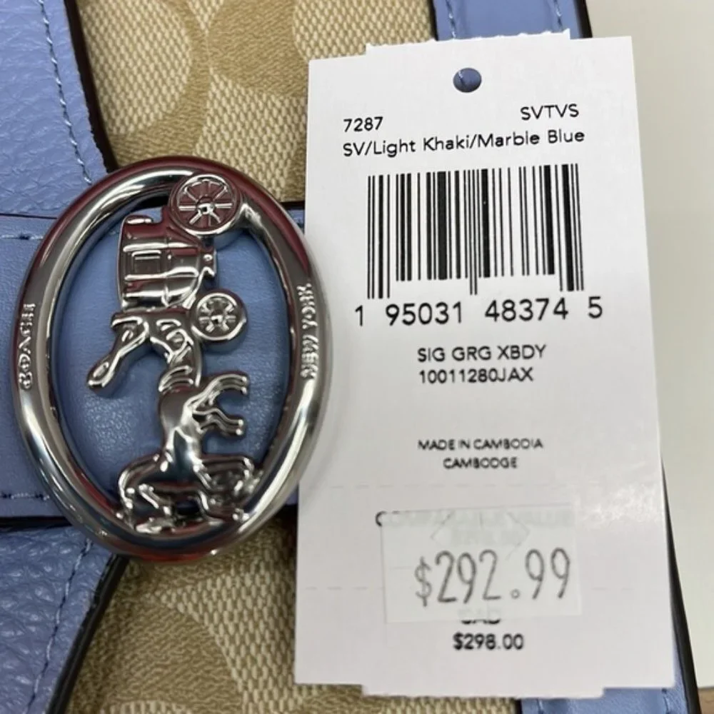 Coach Georgie Crossbody In Signature Canvas Light Khaki / Marble Blue - Picture 12 of 16